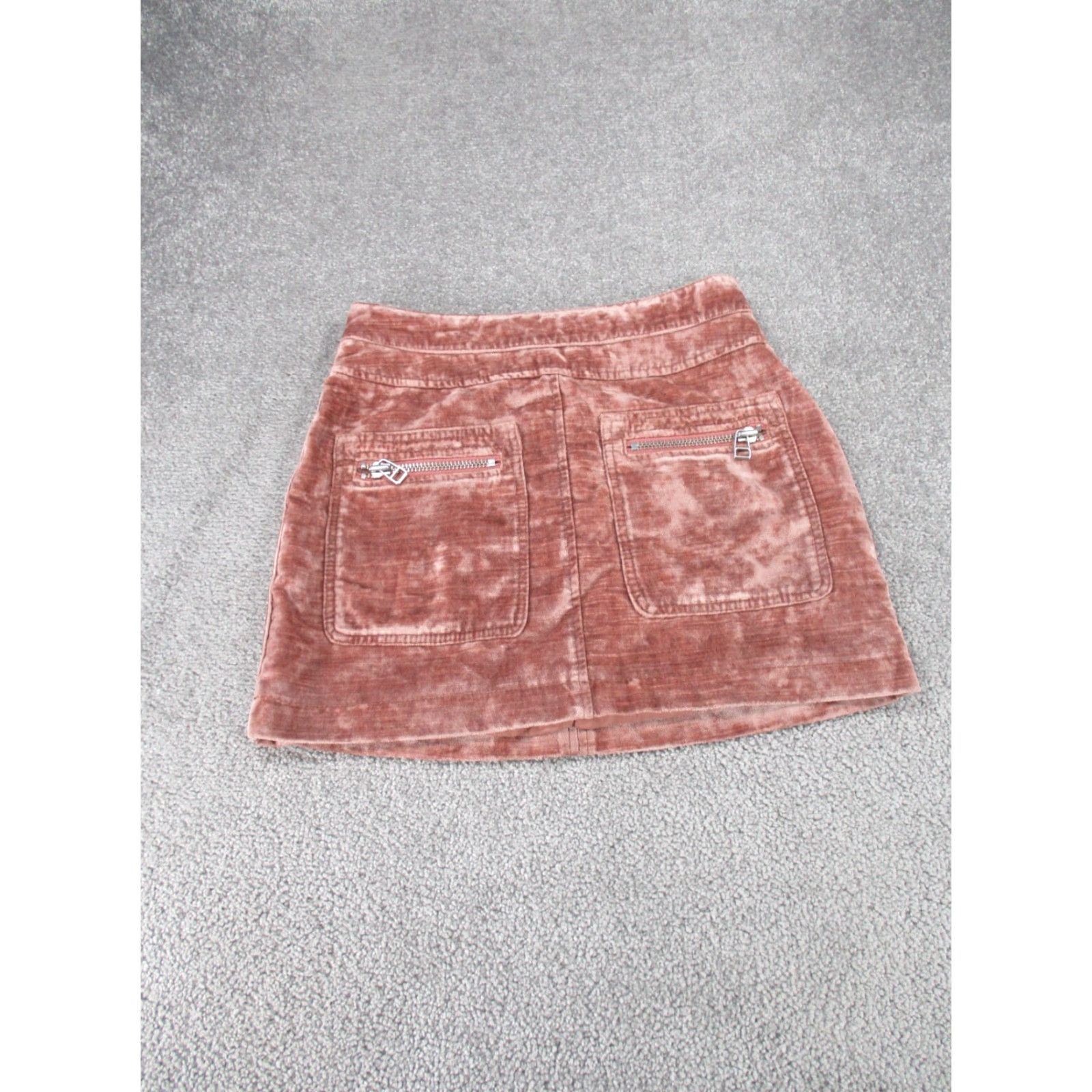 Free People VINTAGE Free People Skirt Womens 2 Pink Velvet A-Line Short Casual Party/Cocktail Travel Zip Zipper Cotton Blend Regular Size 2 Pink Womens Skirt Size 26" / US 2 / IT 38 - 8 Thumbnail