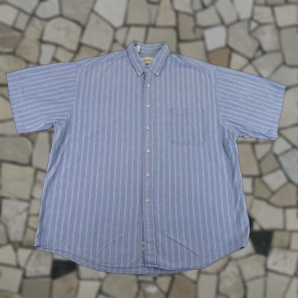 Eddie Bauer VINTAGE Eddie Bauer Shirt Mens XL Blue Stripes Button Up Camp Casual Outdoor Size US XL / EU 56 / 4 - 1 Thumbnail