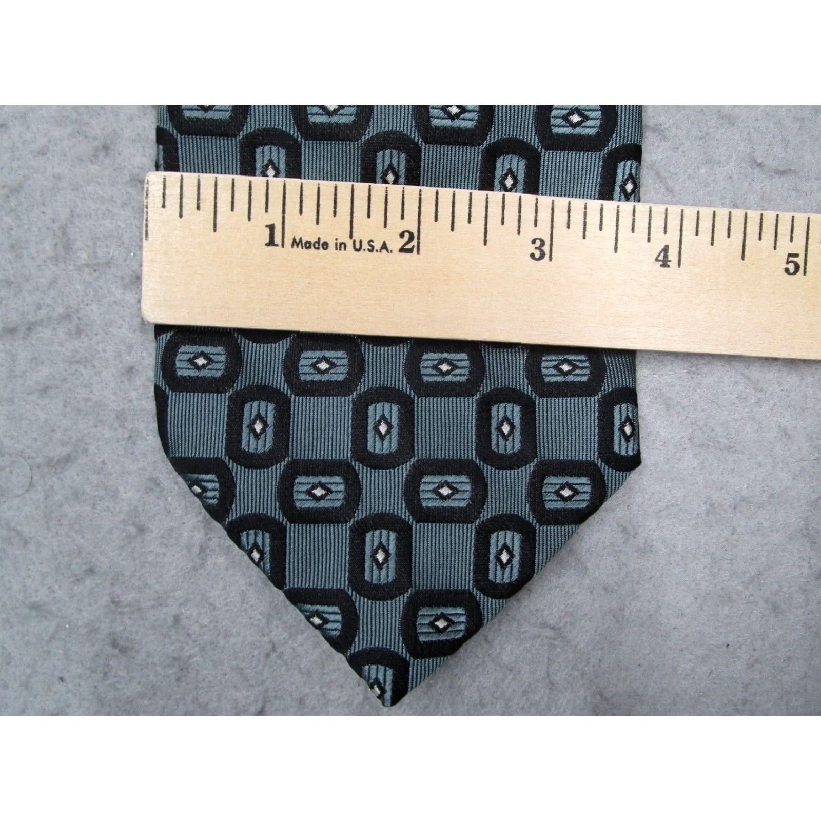Vintage VINTAGE Jhane Barnes Men's Blue Silk Neck Tie Abstract Geometric Handmade Made in Italy Classic 57-60" Size ONE SIZE - 5 Thumbnail