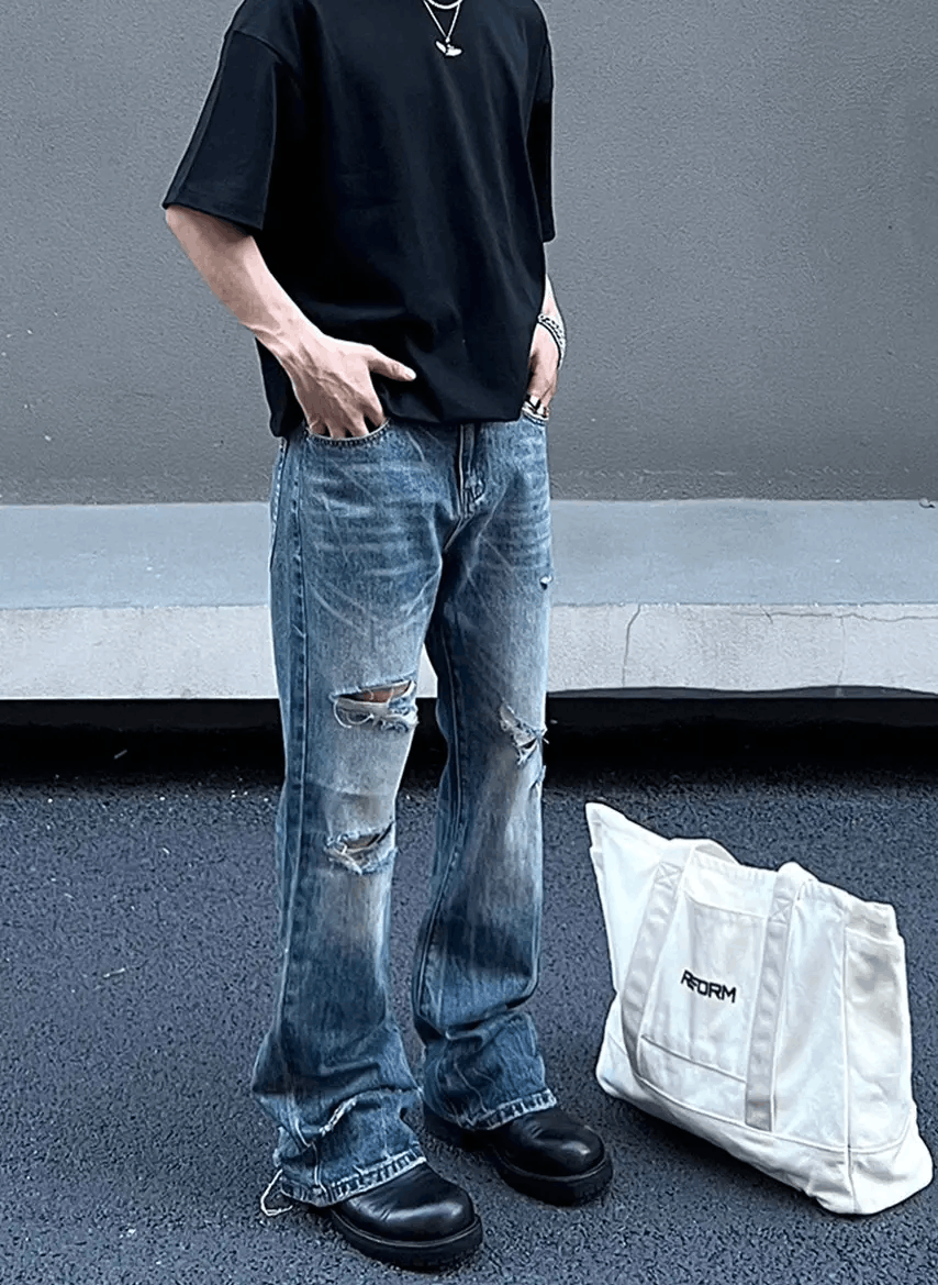 Japanese Brand × Vintage Distressed Holes Jeans Size US 32 / EU 48 - 2 Thumbnail