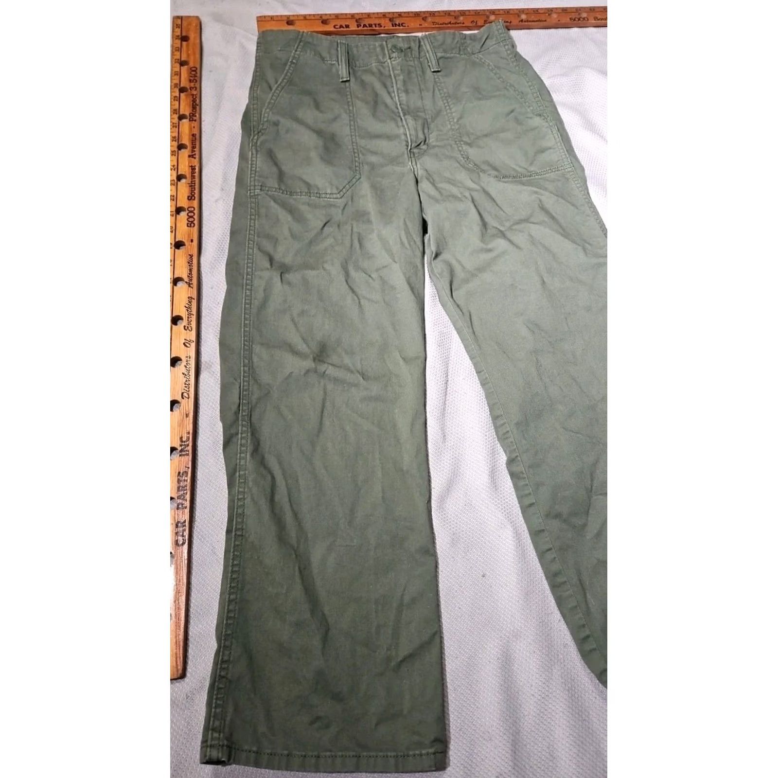 Levi's VINTAGE Levi's Pants Womens 30x27 Green Olive Utility Cargo Surplus Straight Stretch Shirt? Size 30" / US 8 / IT 44 - 4 Thumbnail