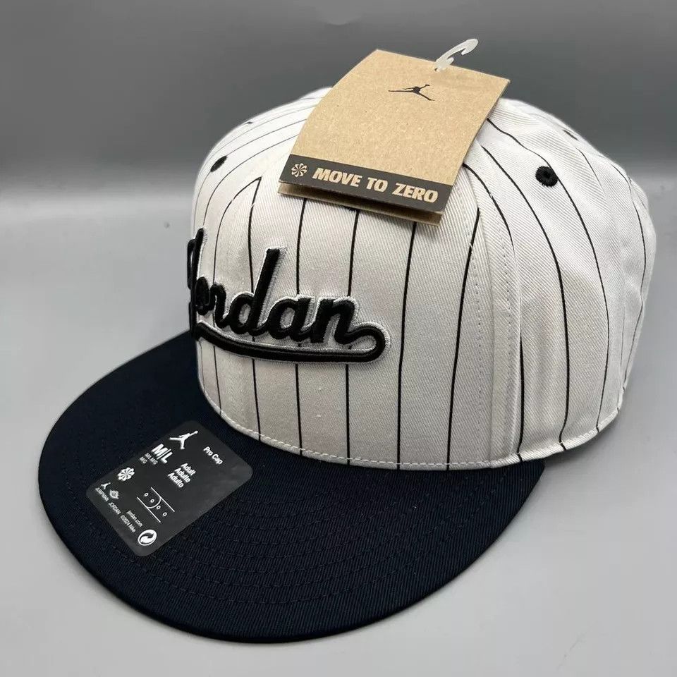 Jordan Brand Air Jordan Hat Men M-L Baron 45 Pinstripes Jumpman Snap Back Size ONE SIZE - 2 Thumbnail