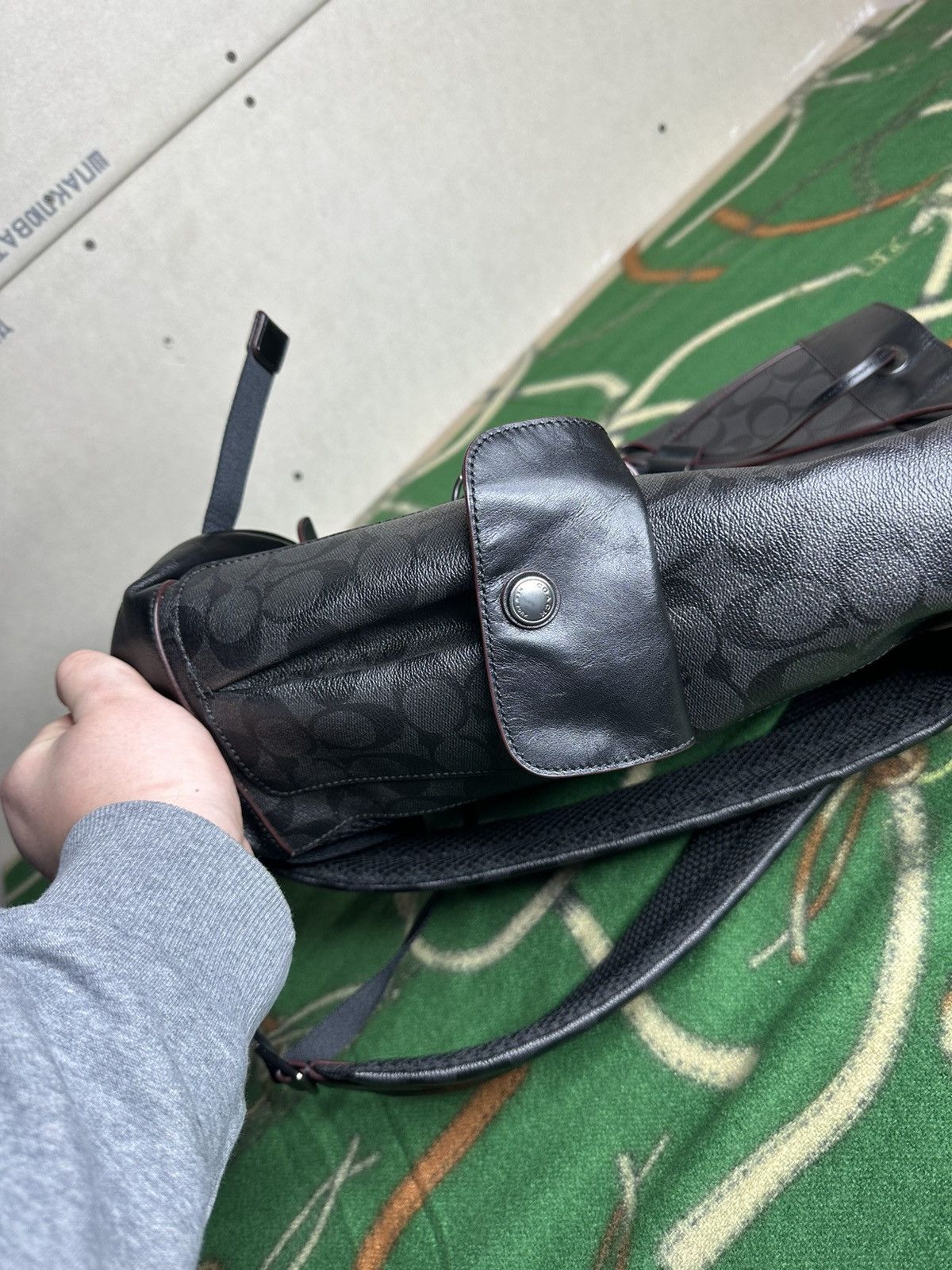 Coach Coach Signature Canvas Leather Flap Hudson Backpack Bag Size ONE SIZE - 19 Thumbnail