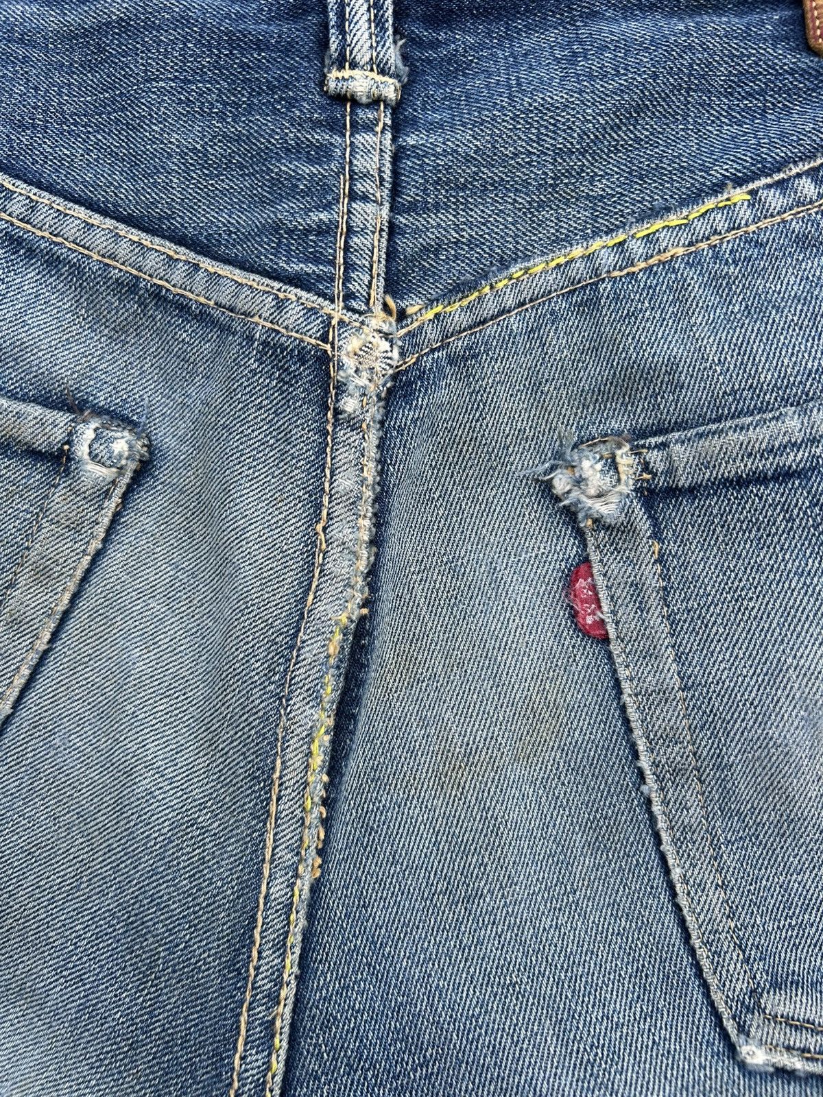 Kapital Vintage Skull Fab Four Alchemist Selvedge Repair Denim jeans Size US 33 - 15 Thumbnail