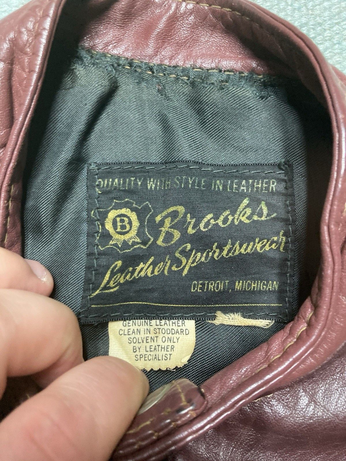 Vintage 60s brooks leather jacket cafe racer motorcycle wine 36/38? Size US S / EU 44-46 / 1 - 7 Thumbnail