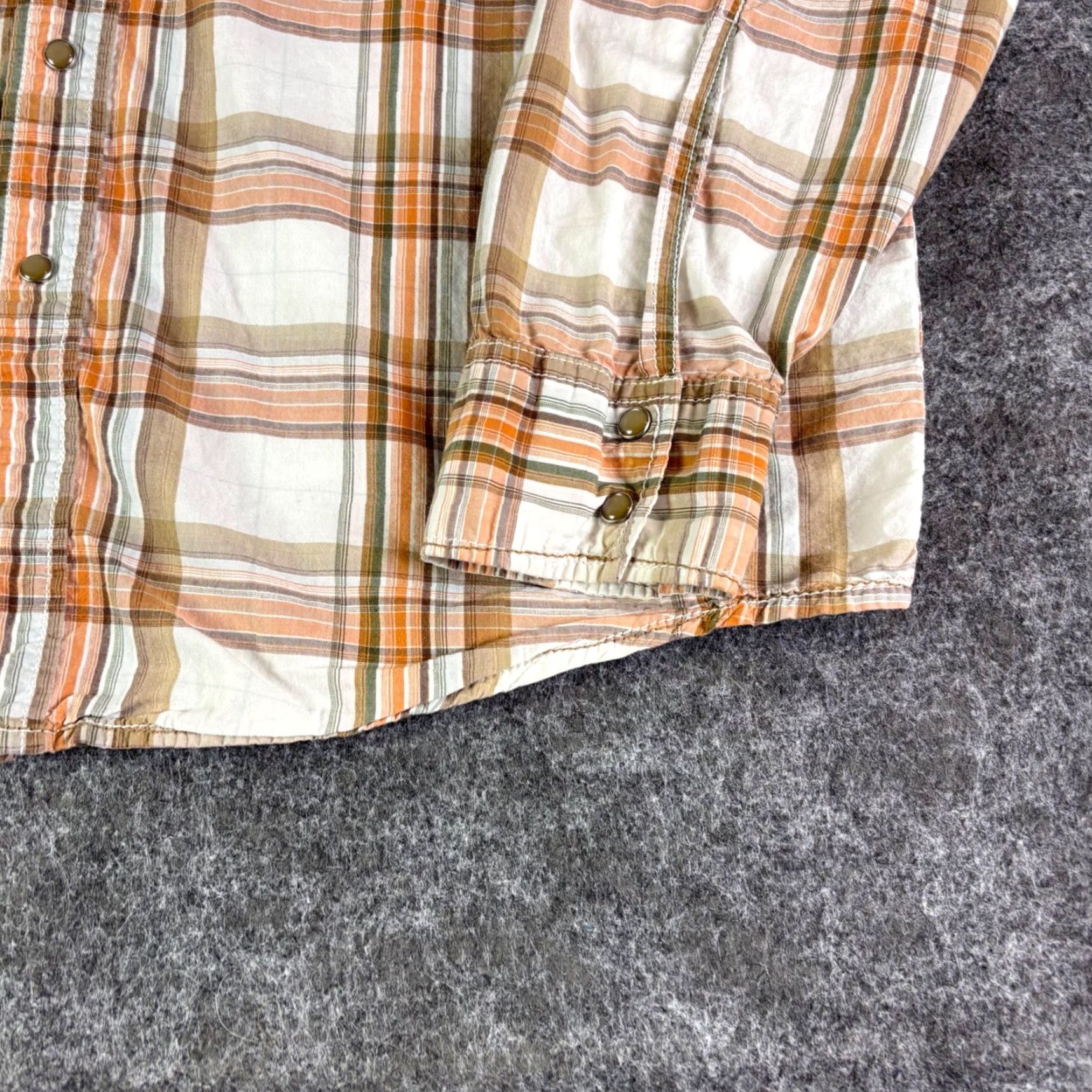 Aeropostale Aeropostale Plaid Button-Up Shirt Long Sleeve XL White Orange Tan Vintage 90s Mens Size US XL / EU 56 / 4 - 6 Thumbnail