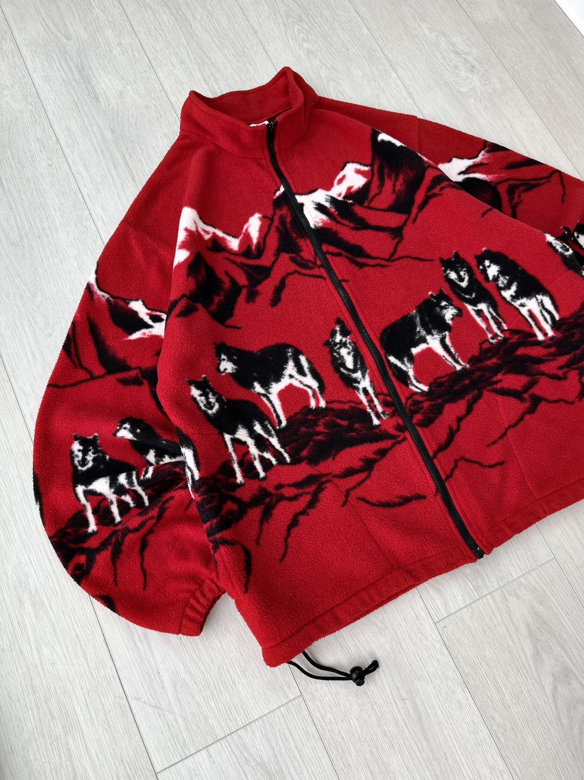 Other Vintage Wolfs Fleece Jacket All Over Print Y2K Gorpcore 90s Size US L / EU 52-54 / 3 - 2 Thumbnail