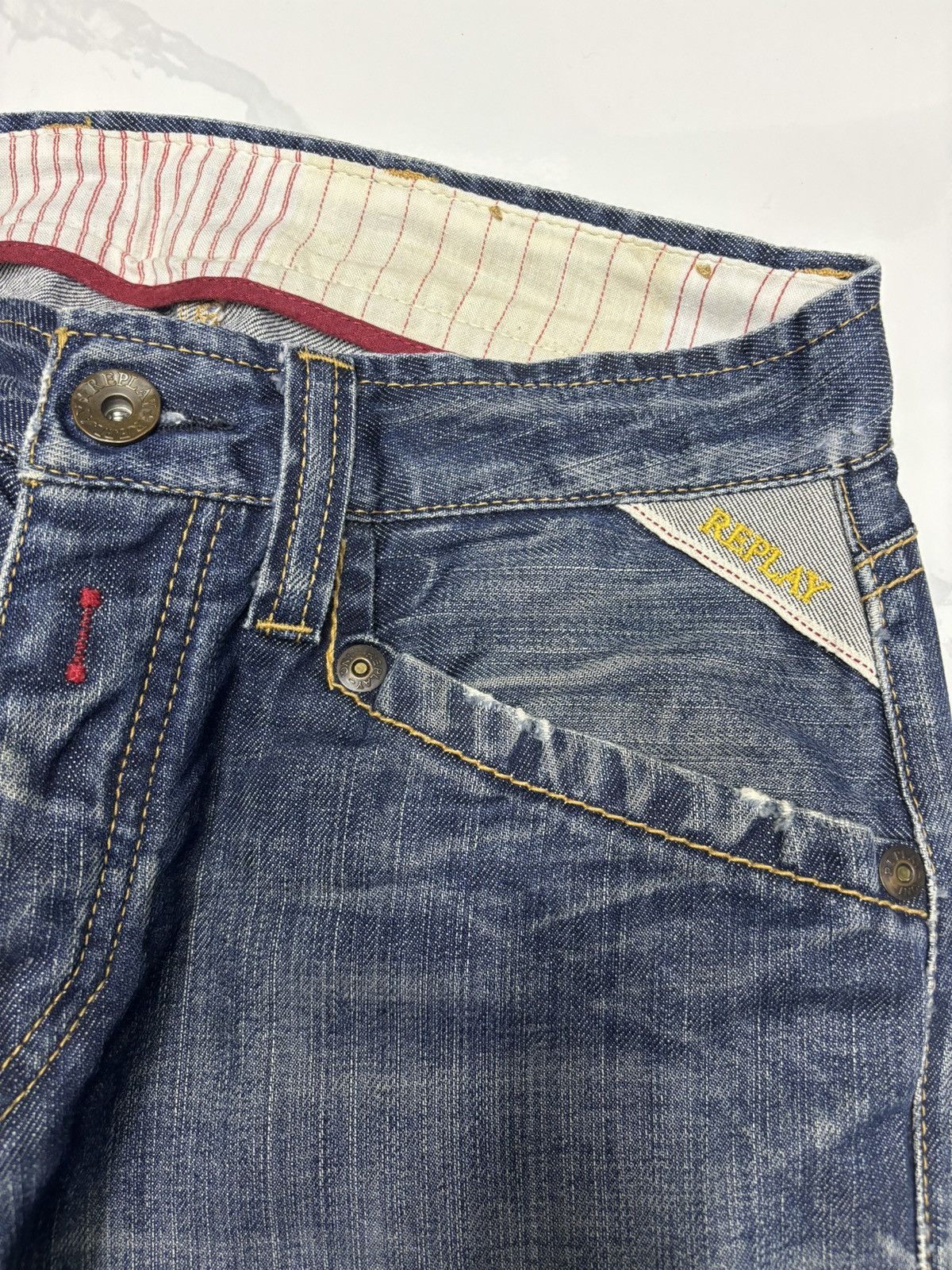 Japanese Brand Vintage Avant Garde Style Replay Flared Denim Jeans Size 28" / US 6 / IT 42 - 9 Thumbnail