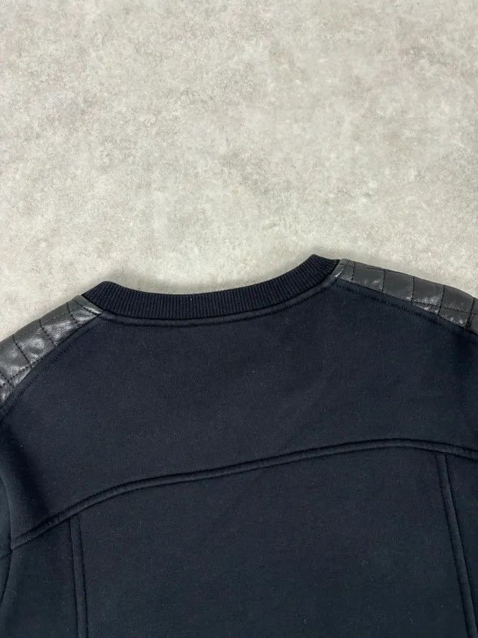 Balmain 2010s Balmain Black Quilted Leather Pocket Sweater Size US M / EU 48-50 / 2 - 6 Thumbnail