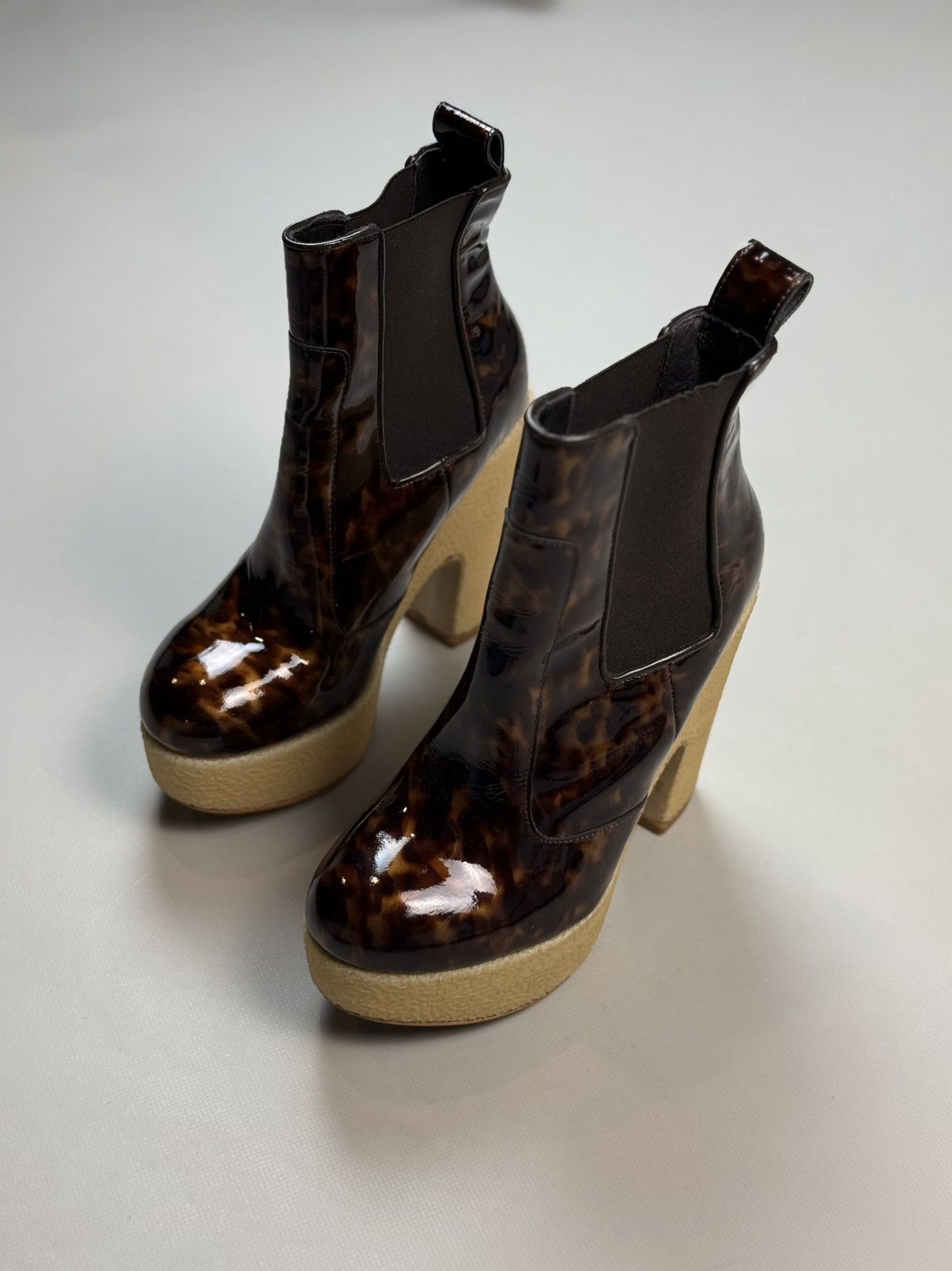 Allsaints Blaise Chelsea Leopard Pattern Platform Heels Boots Size US 6 / IT 36 - 9 Thumbnail