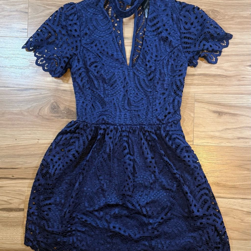 J Brand Women’s Navy Lace Dress Size 3 Size S / US 4 / IT 40 - 1 Thumbnail