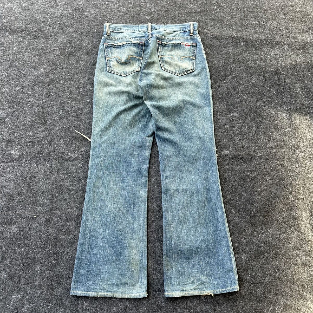 If Six Was Nine Blue Cult Made in Usa Flare Distressed Denim D671 Size US 30 / EU 46 - 5 Thumbnail