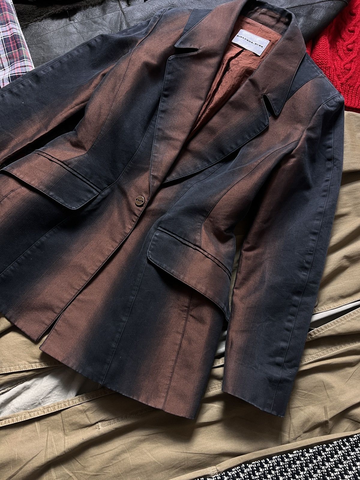 Thierry Mugler Stunning Thierry Mugler Black Bronze Cotton Womans Blazer Size L / US 10 / IT 46 - 8 Thumbnail