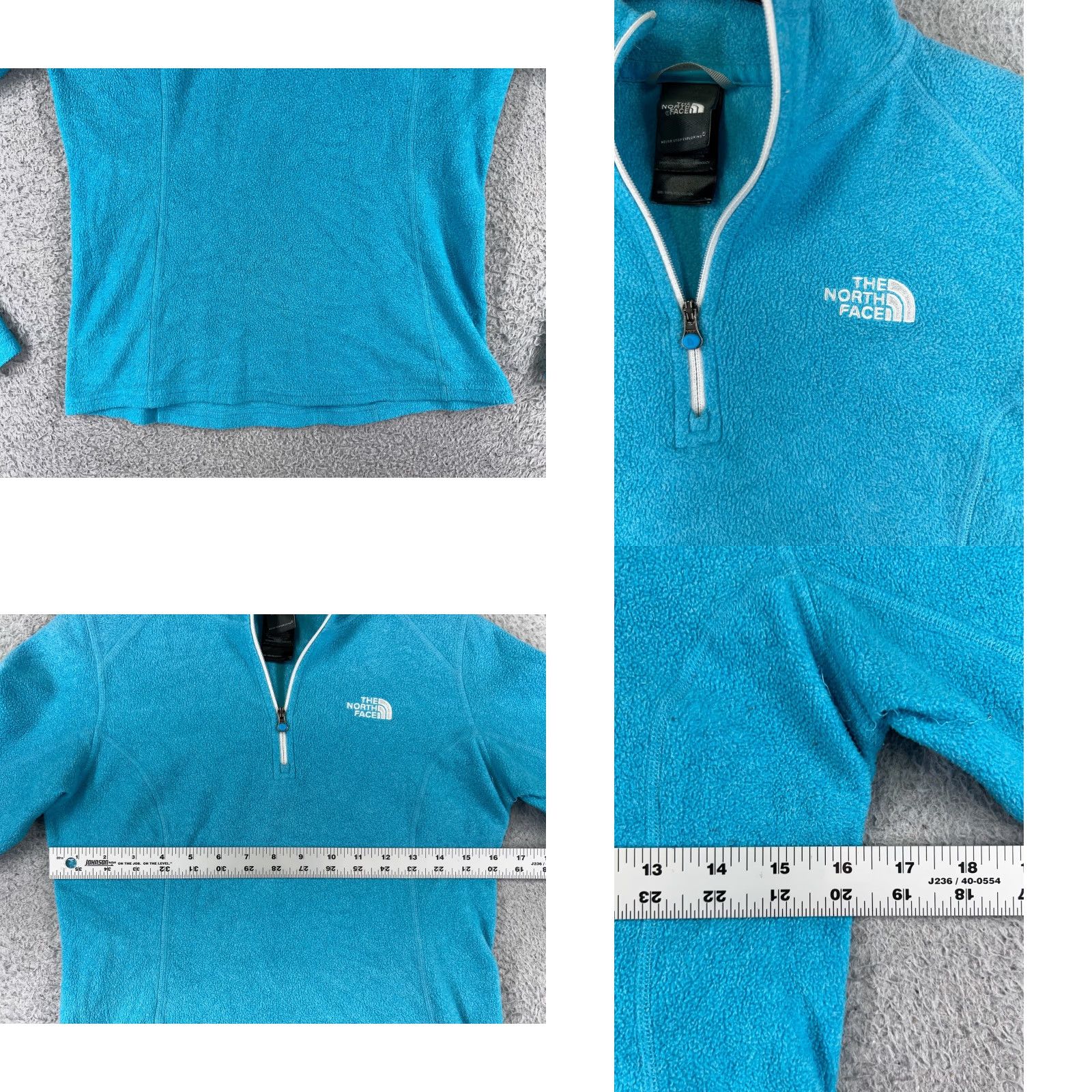 The North Face The North Face Sweater Women XS Blue 100% Polyester Fleece Mock Neck Size XS / US 0-2 / IT 36-38 - 8 Thumbnail