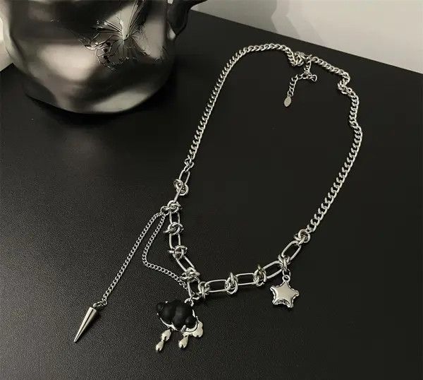 Jewelry Silver Chain Necklace with Cloud Charm Size ONE SIZE - 5 Thumbnail