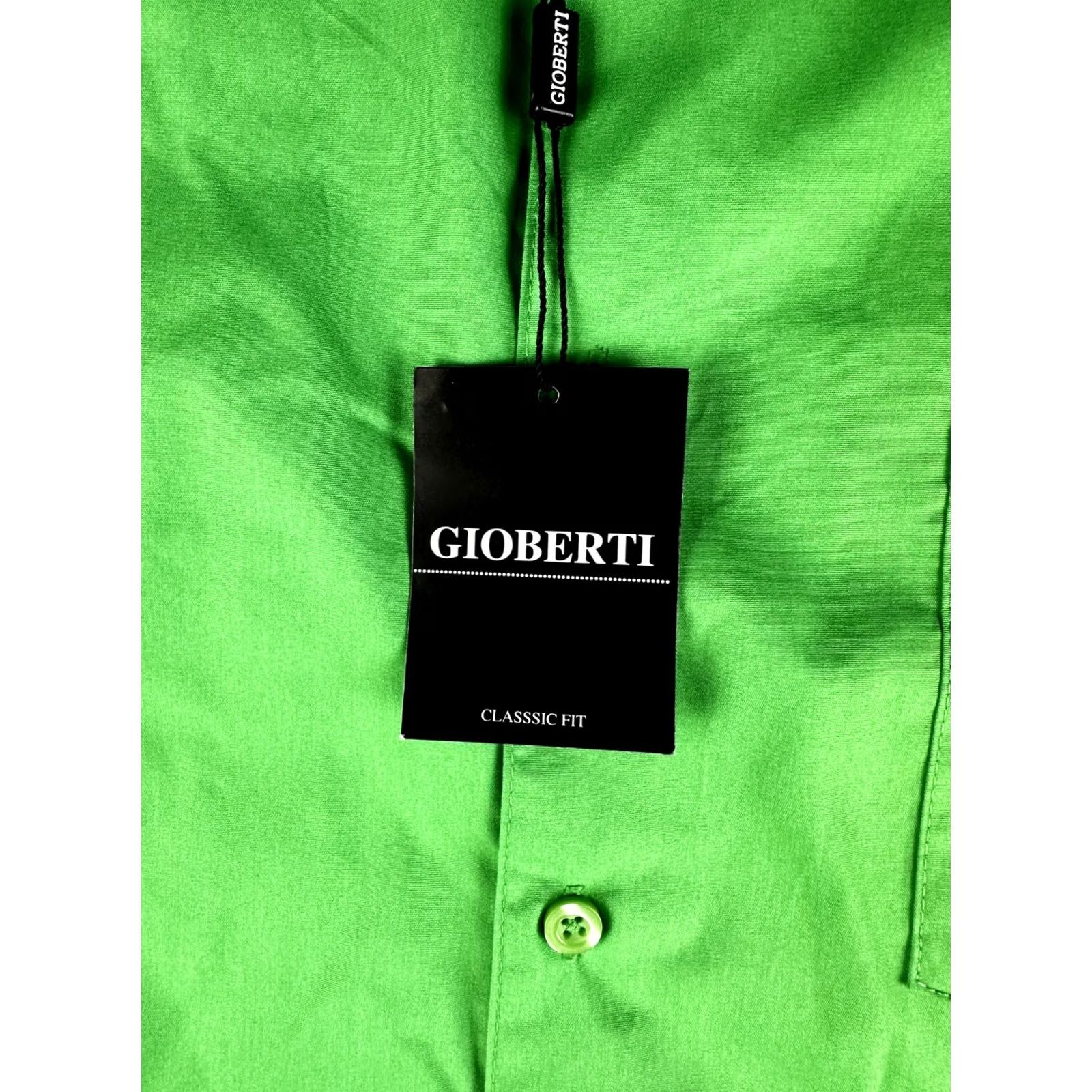 Vintage Gioberti Shirt Mens XL Button Up Classic Fit Green Cotton Blend Pocket NEW Size US XL / EU 56 / 4 - 3 Thumbnail