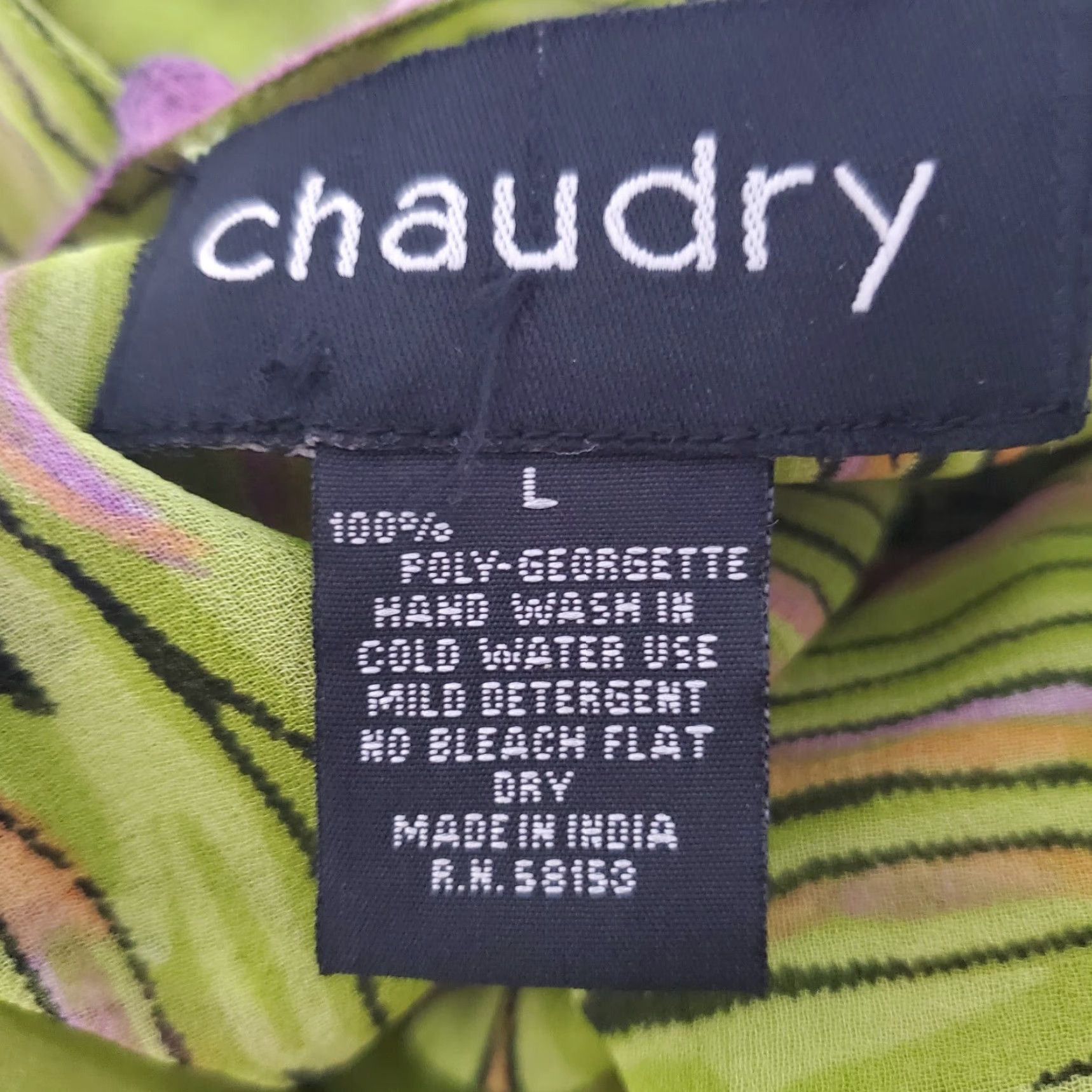 Vintage VINTAGE Chaudry Midi Dress Womens L Lime Green Print Flutter Sleeve V Neck Lined Fairycore Dress Size L / US 10 / IT 46 - 3 Thumbnail