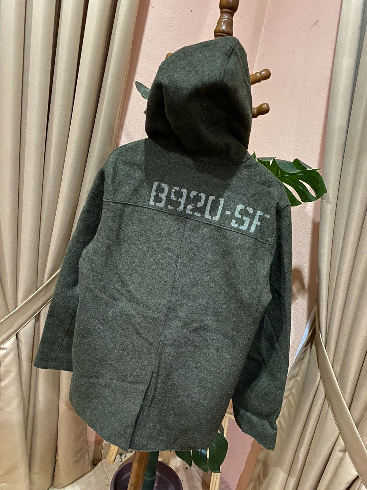 PPFM PPFM Avant-Garde Green Wool-Blend Hood Jacket Bold Graphics Size US S / EU 44-46 / 1 - 9 Thumbnail