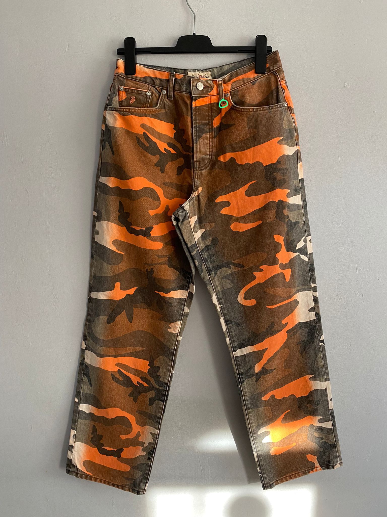 Stussy Spray Dye Big Ol' Jeans 'Orange Camo' Size US 28 / EU 44 - 7 Thumbnail