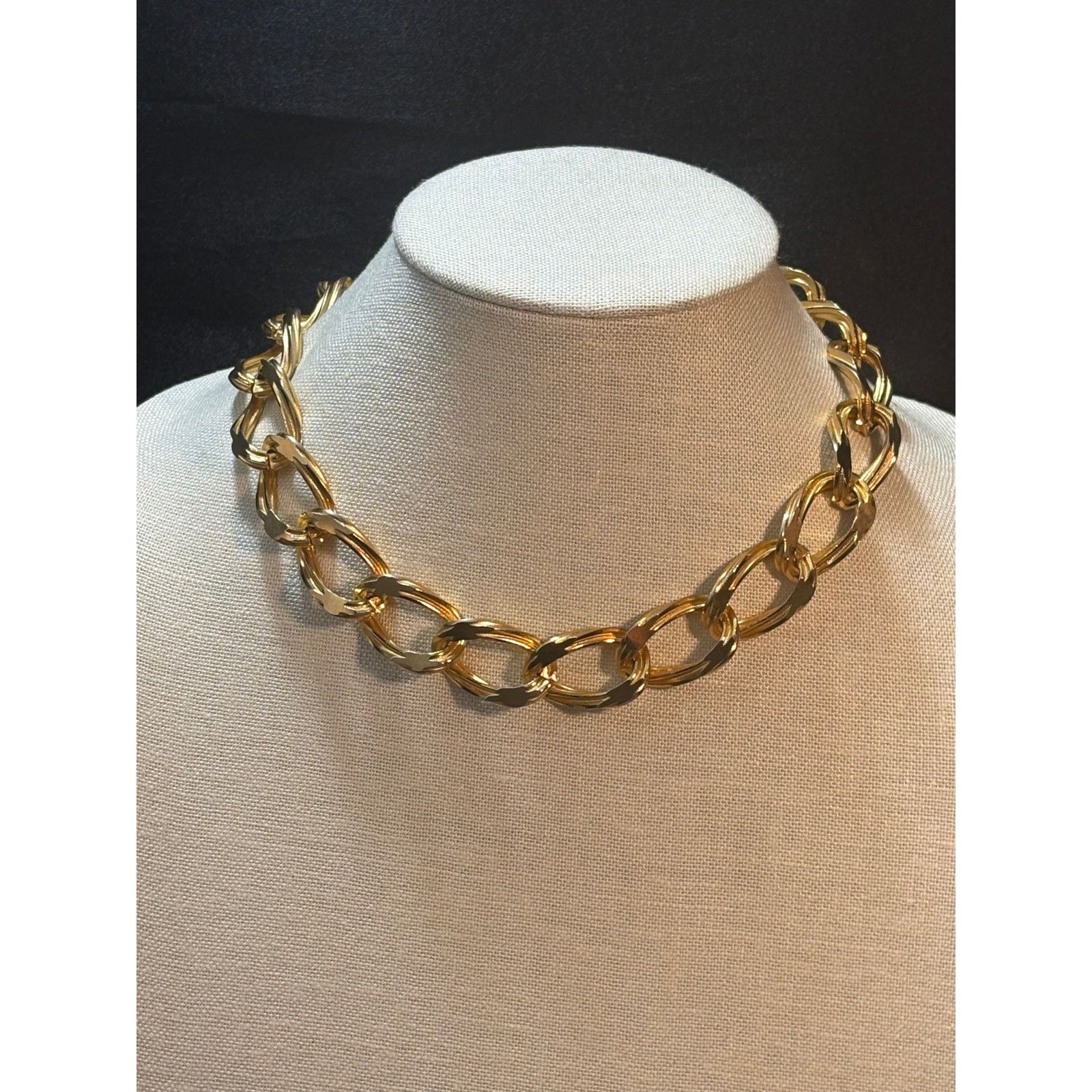 Other Vintage Gold Tone Oversized Link Chain Necklace 1980s 16" Size ONE SIZE - 6 Thumbnail
