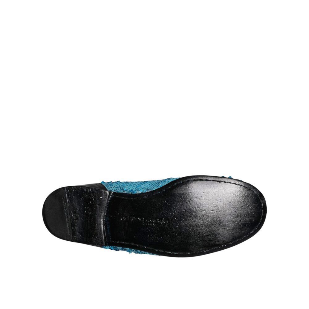 Dolce & Gabbana Dolce & Gabbana Blue Sequined Loafers Formal Dress Shoes Size US 7 / EU 40 - 8 Thumbnail