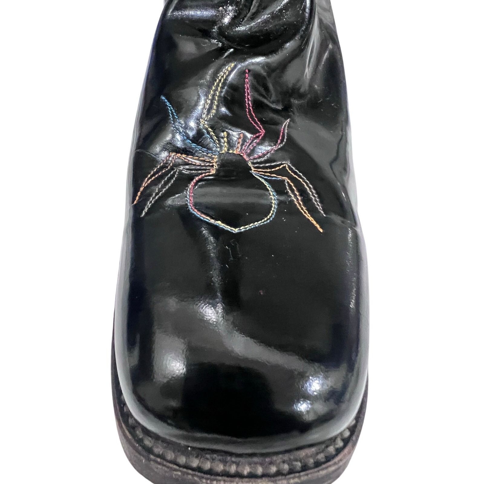 Other Justin Vaquero Patent Leather Cowboy Boot Spider 10D Rare Size US 10.5 / EU 43-44 - 12 Thumbnail