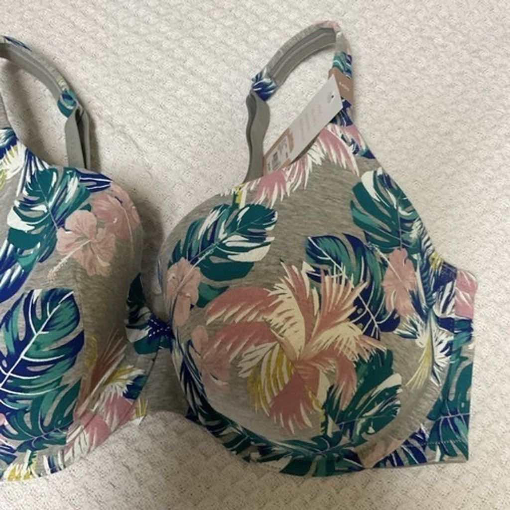 Other NWT Cacique Gray Floral Lightly Lined T-Shirt Bra Women 44DD Size ONE SIZE - 8 Thumbnail