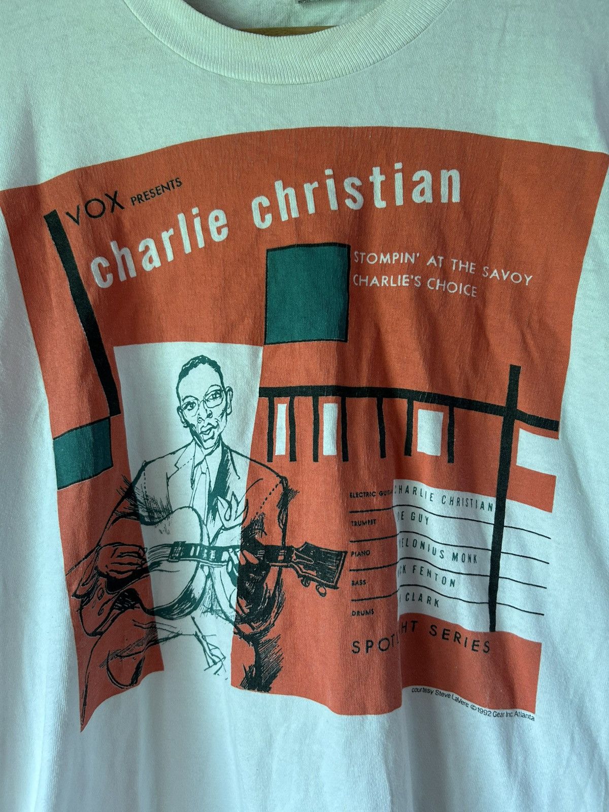 Band Tees 90s American Jazz Tour Charlie Christian Vox Art Tee Size US XL / EU 56 / 4 - 13 Thumbnail