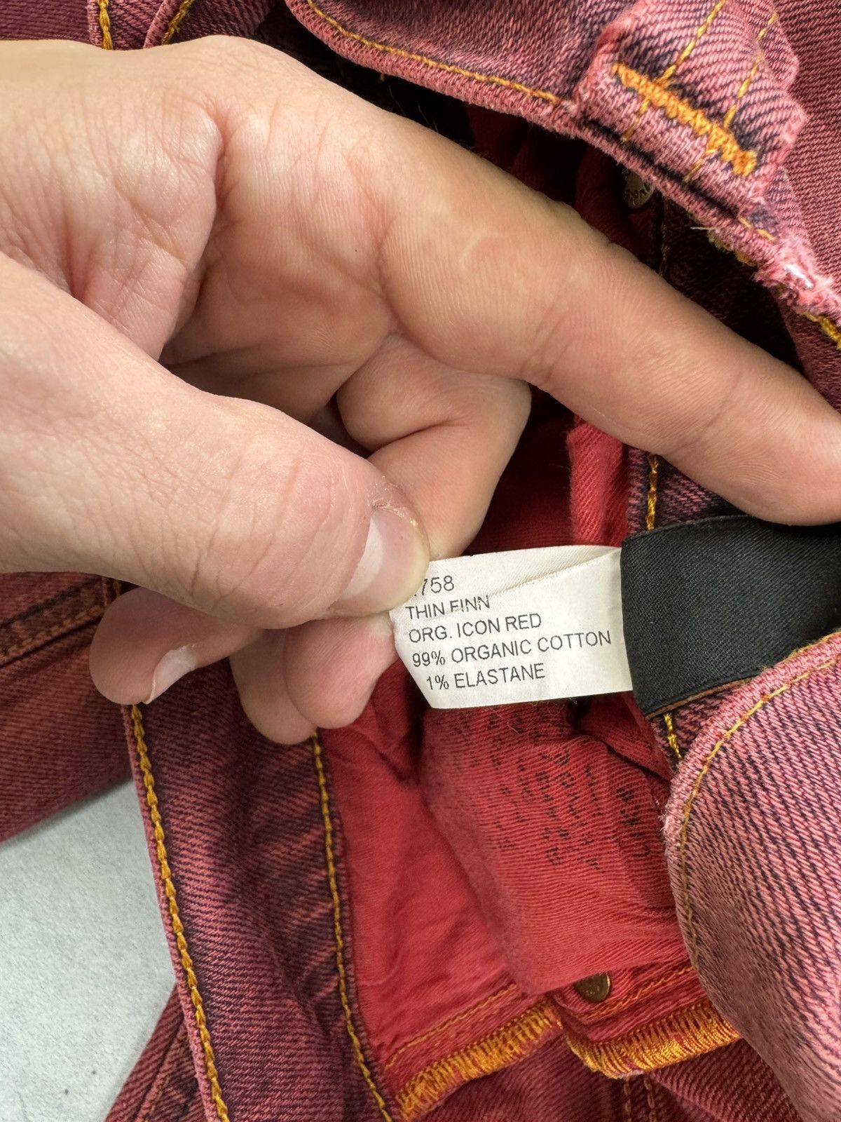 Nudie Jeans Vintage Nudie Jeans Thin Finn Burgundi Skini Jeans Size US 32 / EU 48 - 8 Thumbnail