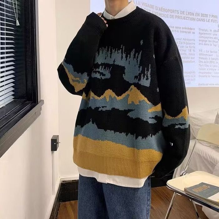 Snow Mountain Landscape Graphic Sweater