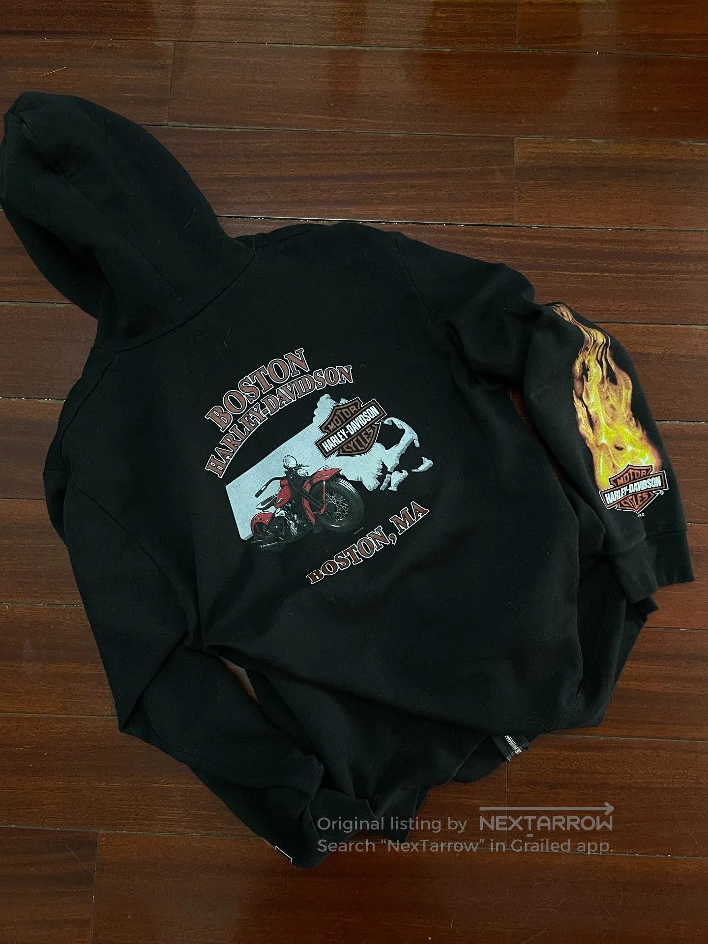 Vintage Vintage Harley Flame Zipup Hoodie. Size US XL / EU 56 / 4 - 3 Thumbnail
