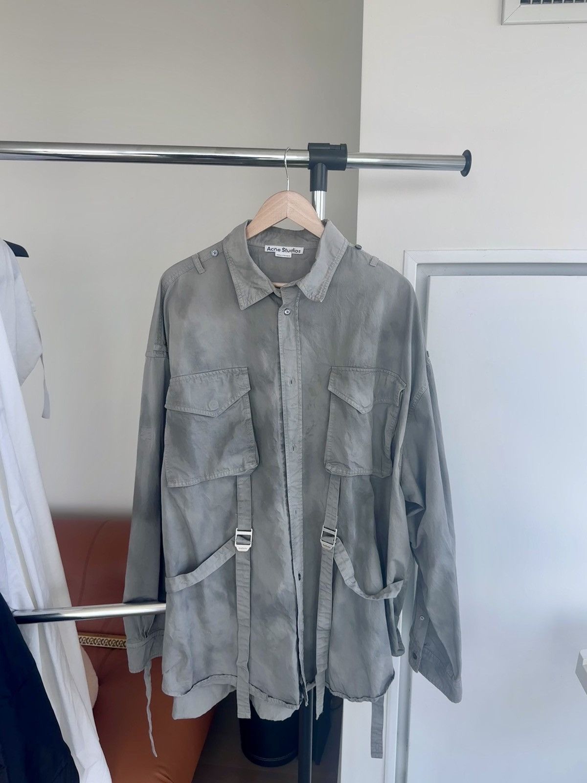 Acne Studios ACNE STUDIOS Siguel Cotton Twill Shirt Grey Size US L / EU 52-54 / 3 - 1 Thumbnail
