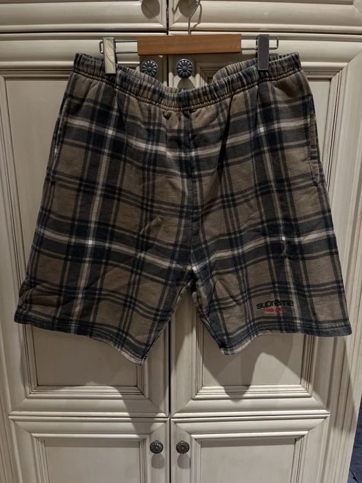 Supreme Supreme Plaid Sweatshort Brown SS/21 | Grailed