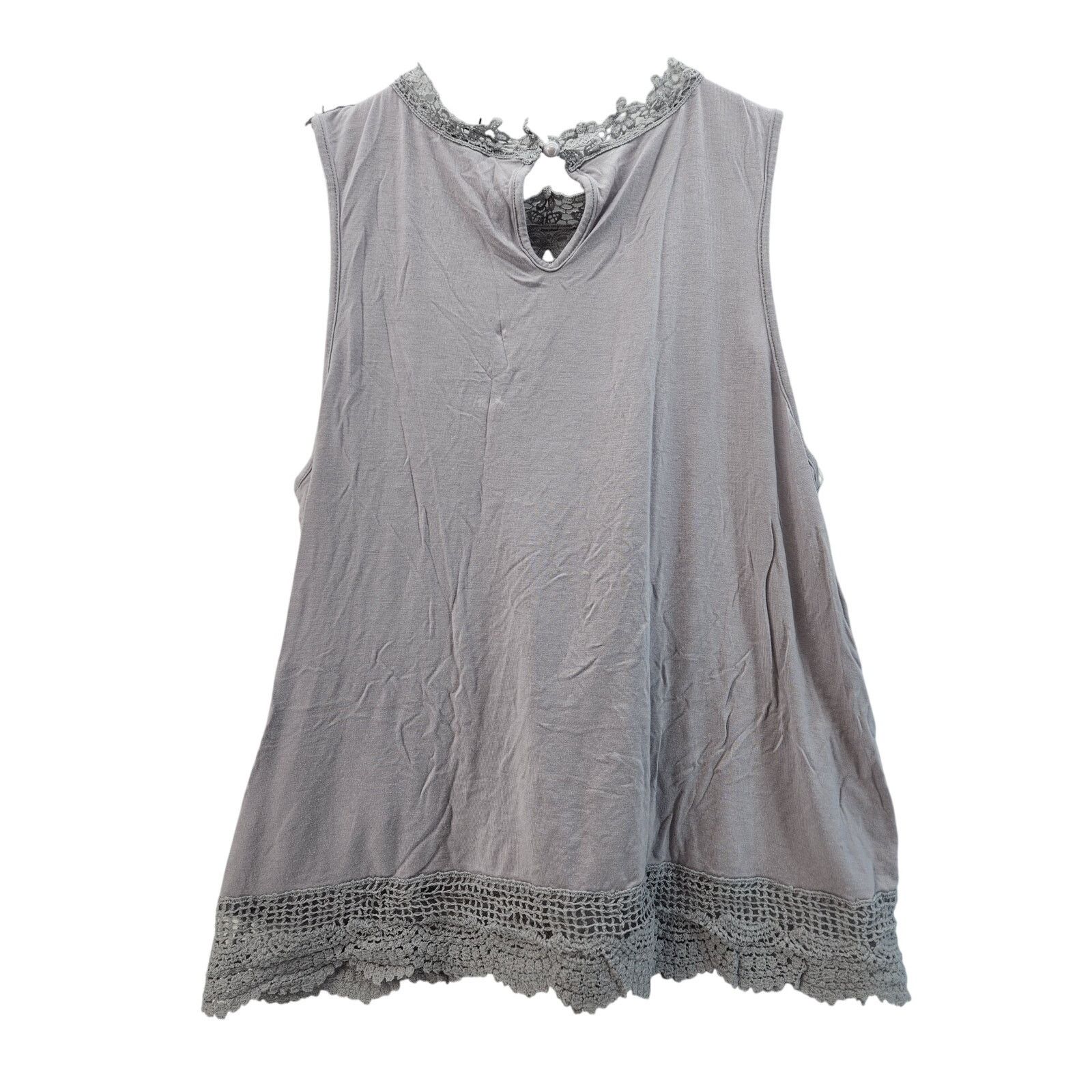 Other Women's Small Gray Racheal Sleeveless Lace Tank Top Size S / US 4 / IT 40 - 3 Thumbnail