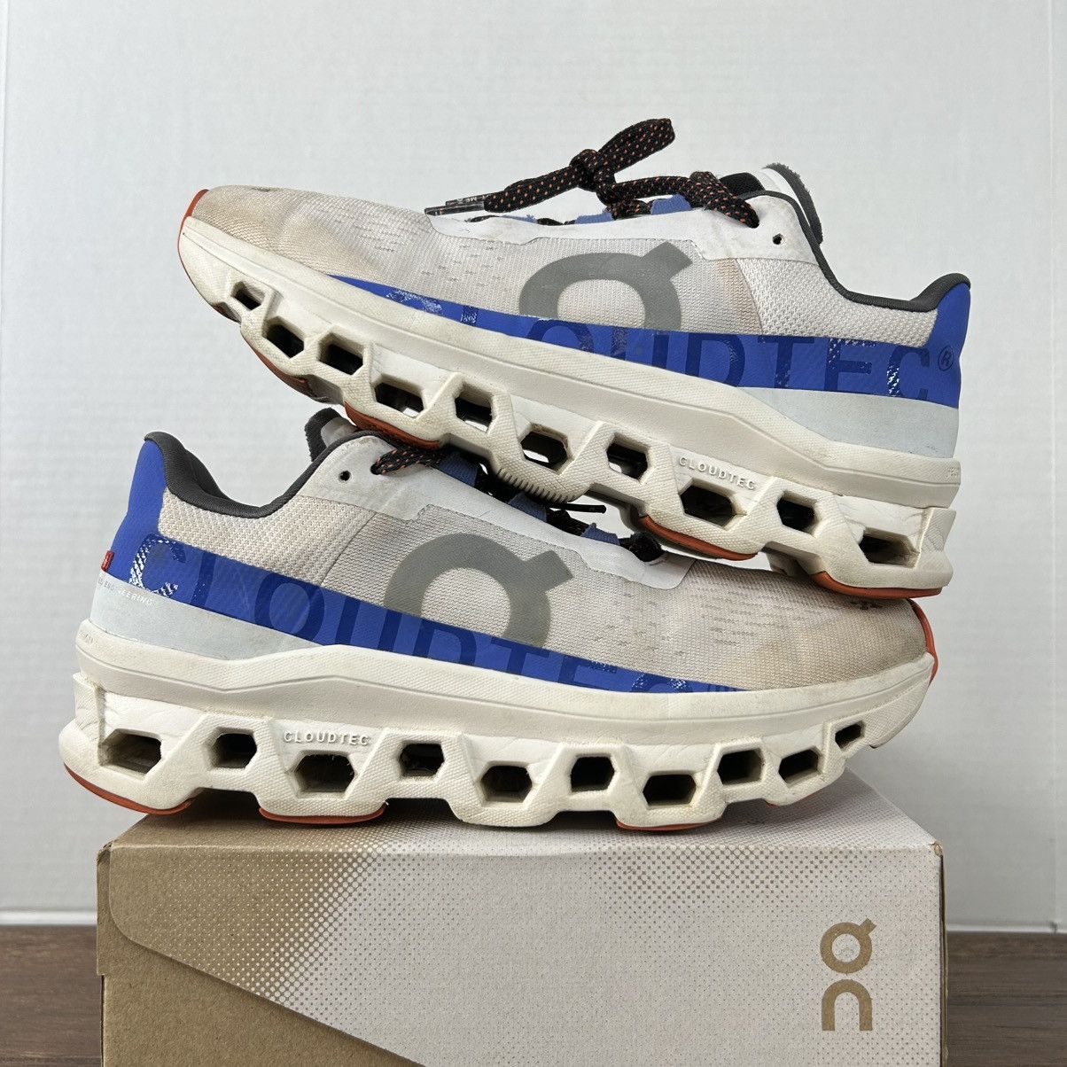 On On Running Cloudmonster Frost Cobalt White/Blue Women 9.5 Size US 9.5 / IT 39.5 - 8 Thumbnail