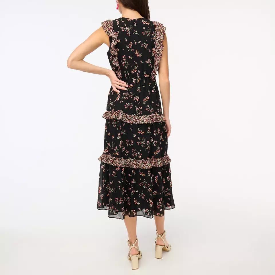 J.Crew J.Crew Floral Ruffle Maxi Dress Size S / US 4 / IT 40 - 2 Thumbnail