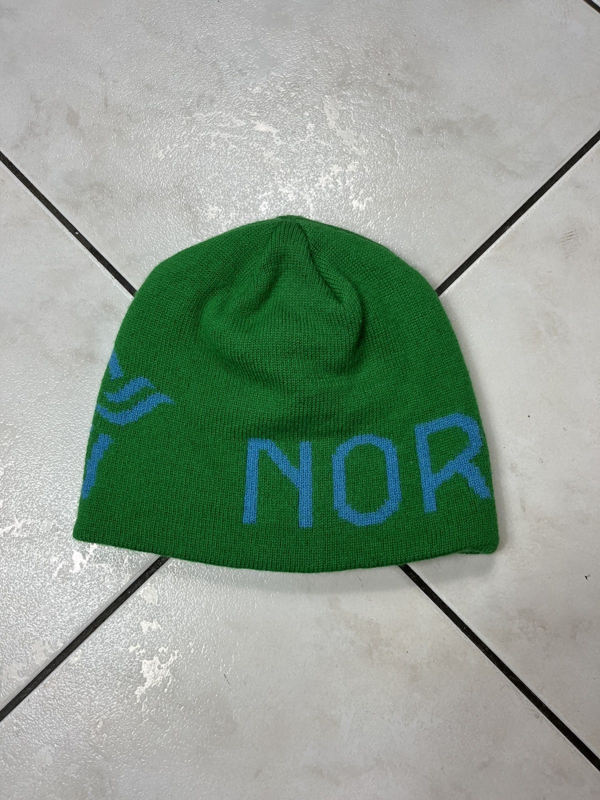 Norrona Norrona wool y2k all over print logo beanie chrome green hat Size ONE SIZE - 7 Thumbnail