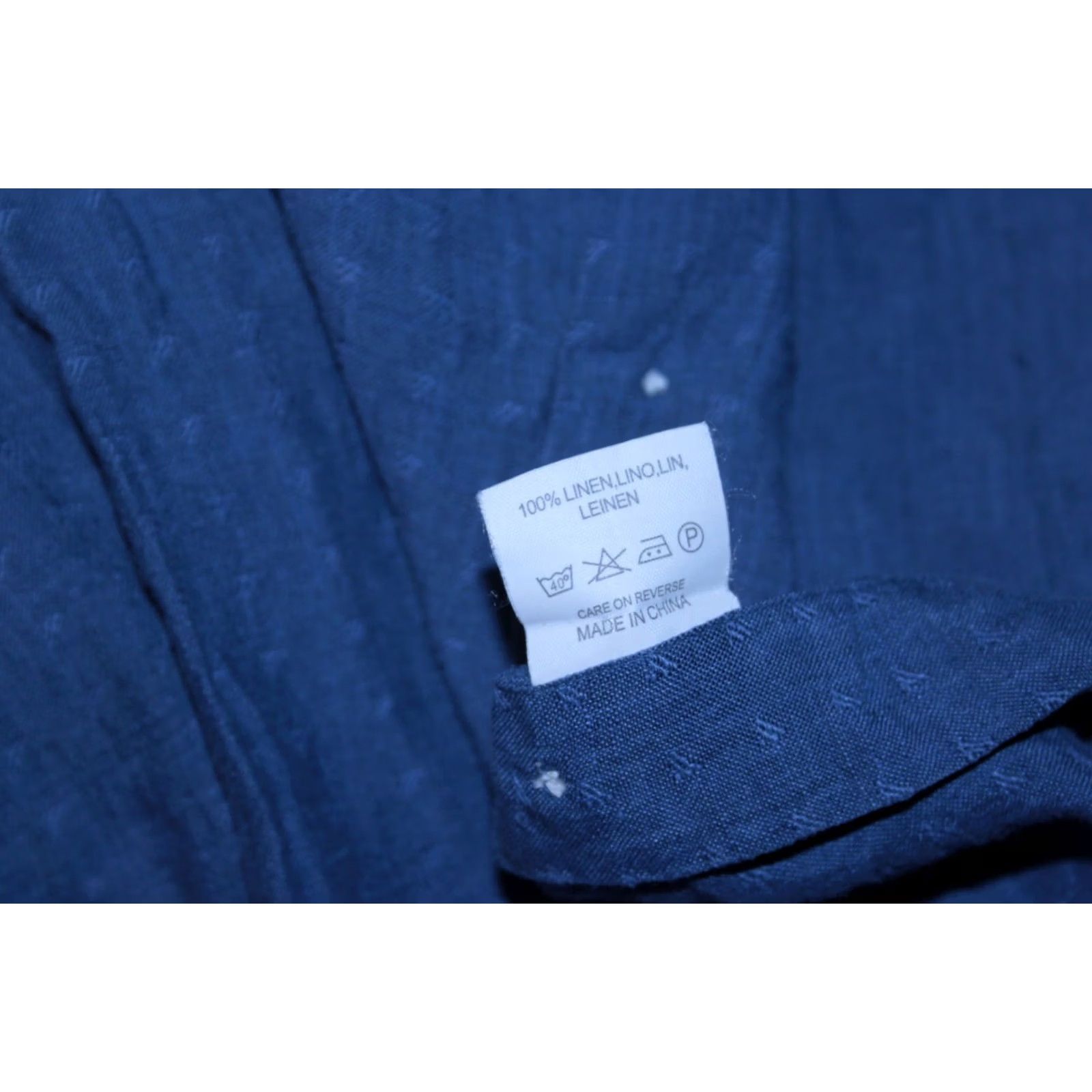 Vintage Boggi Milano formal shirt Mens Size L 100% linen Blue easy custom fit Size 42R - 7 Thumbnail