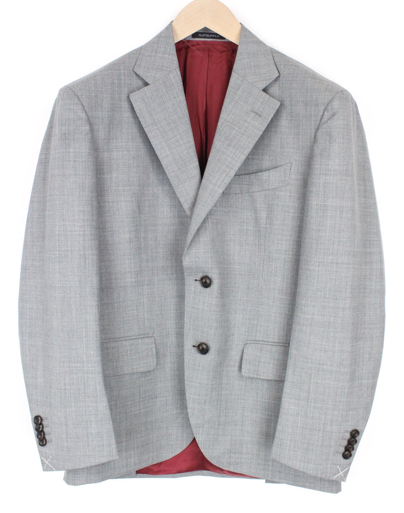 Suitsupply LA SPALLA UK40R Grey Slim Wool S120 Suit 73241 Size 40R - 4 Thumbnail