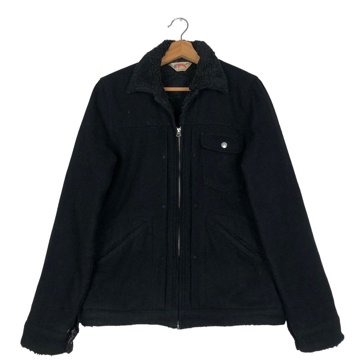 Japanese Brand 🔥Vintage Biker Jacket Wrangler USA Rich Black Bondage Size US M / EU 48-50 / 2 - 1 Thumbnail