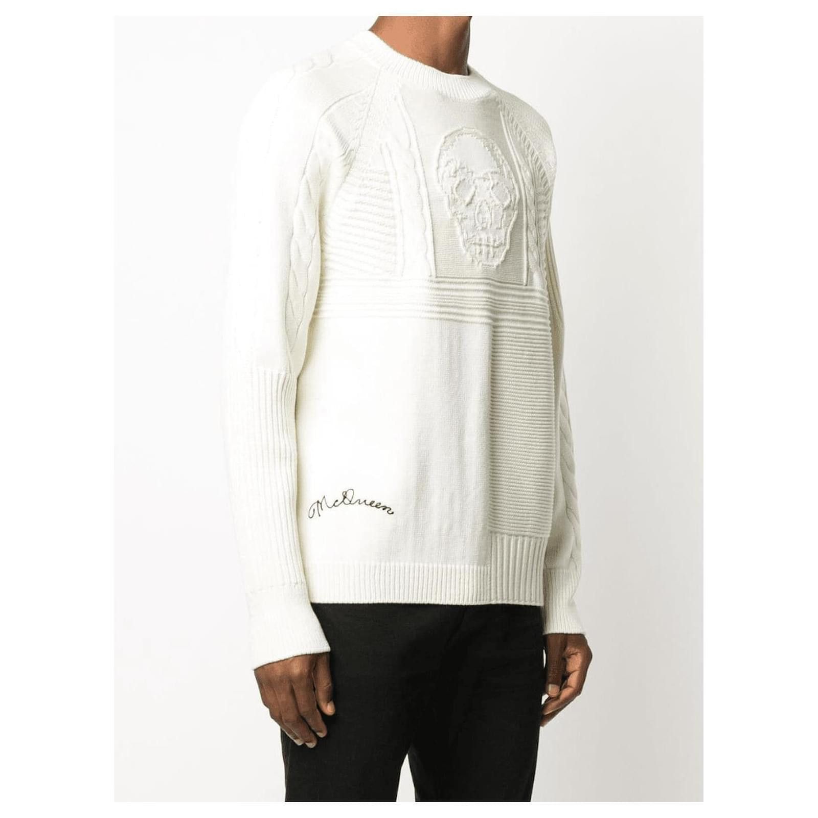Alexander McQueen o1y1024 Sweater In White Size US L / EU 52-54 / 3 - 3 Thumbnail
