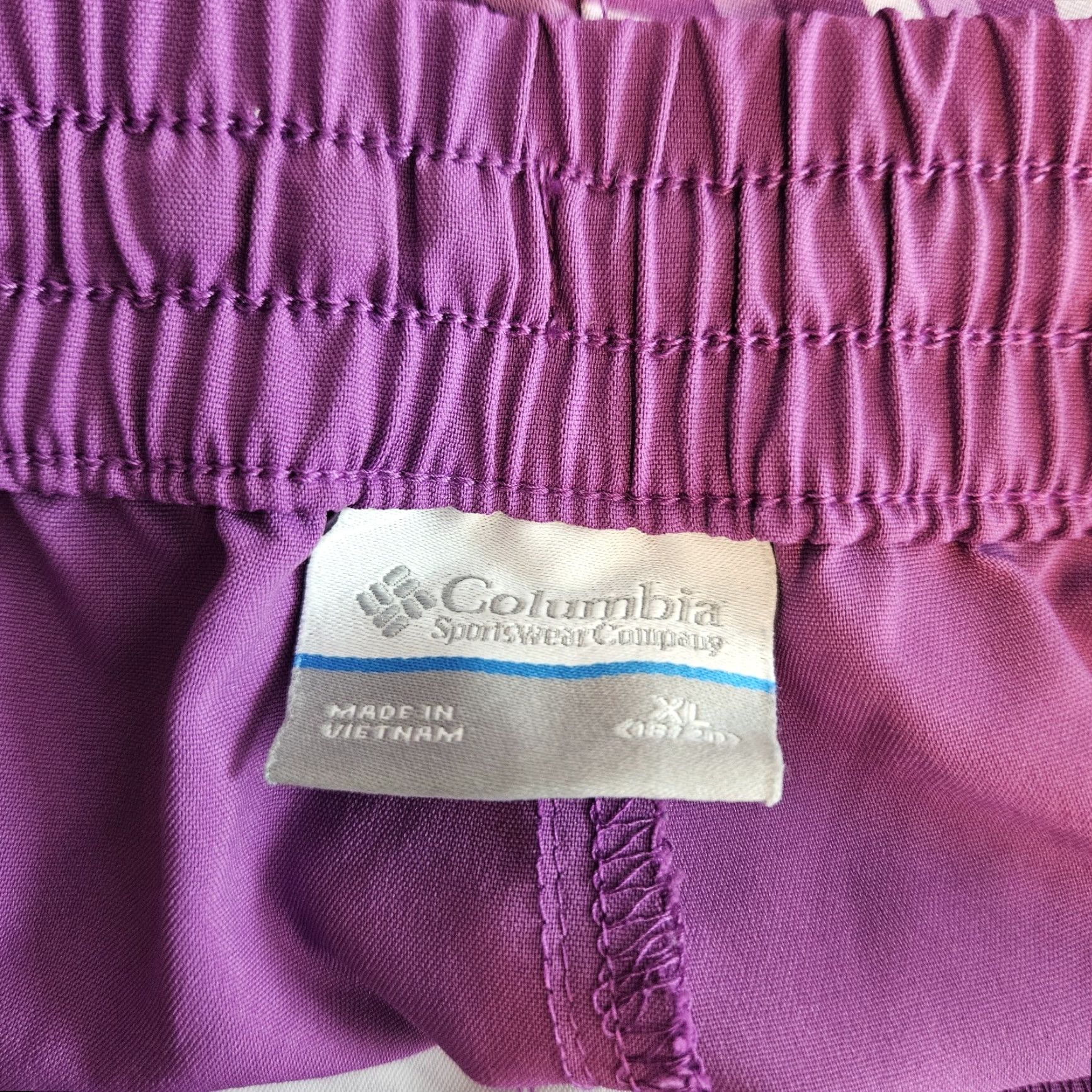 Vintage Columbia Womens Shorts XL Purple Mid Rise Pockets Drawstring Casual Activewear Pants Size 40" / US 18 - 4 Thumbnail