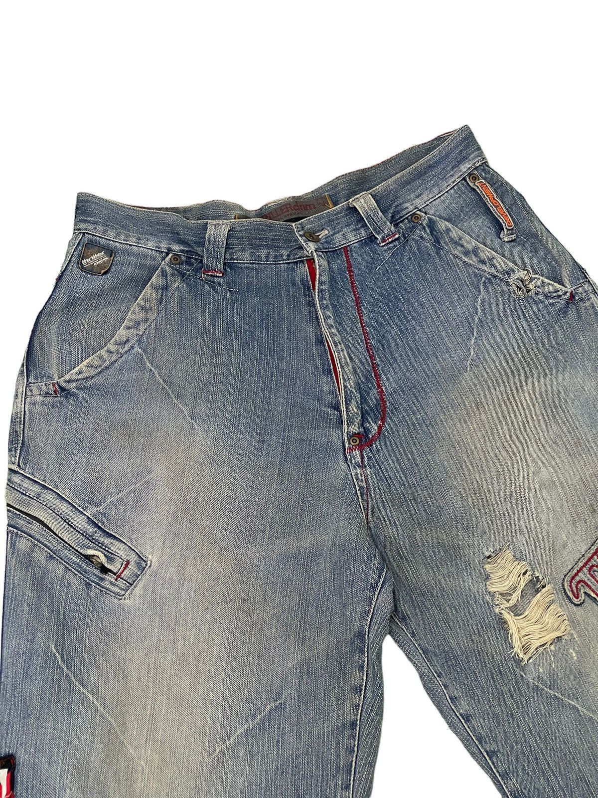 Japanese Brand Baggy Jeans Vtg Thriller Denim Distress Wide Denim 6🟦3 Size US 33 - 8 Thumbnail