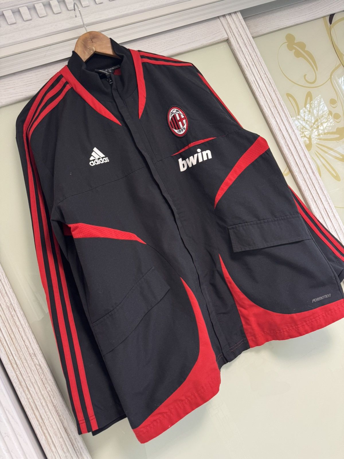 Adidas Vintage Milan 2007-2008 Soccer Track Jacket Tracksuit Top Size US L / EU 52-54 / 3 - 4 Thumbnail