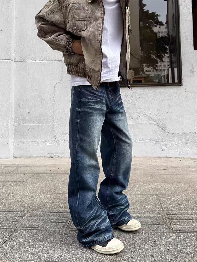 Designer × Jean × Vintage Vintage wash Y2K micro flare baggy jeans Size US 34 / EU 50 - 4 Thumbnail
