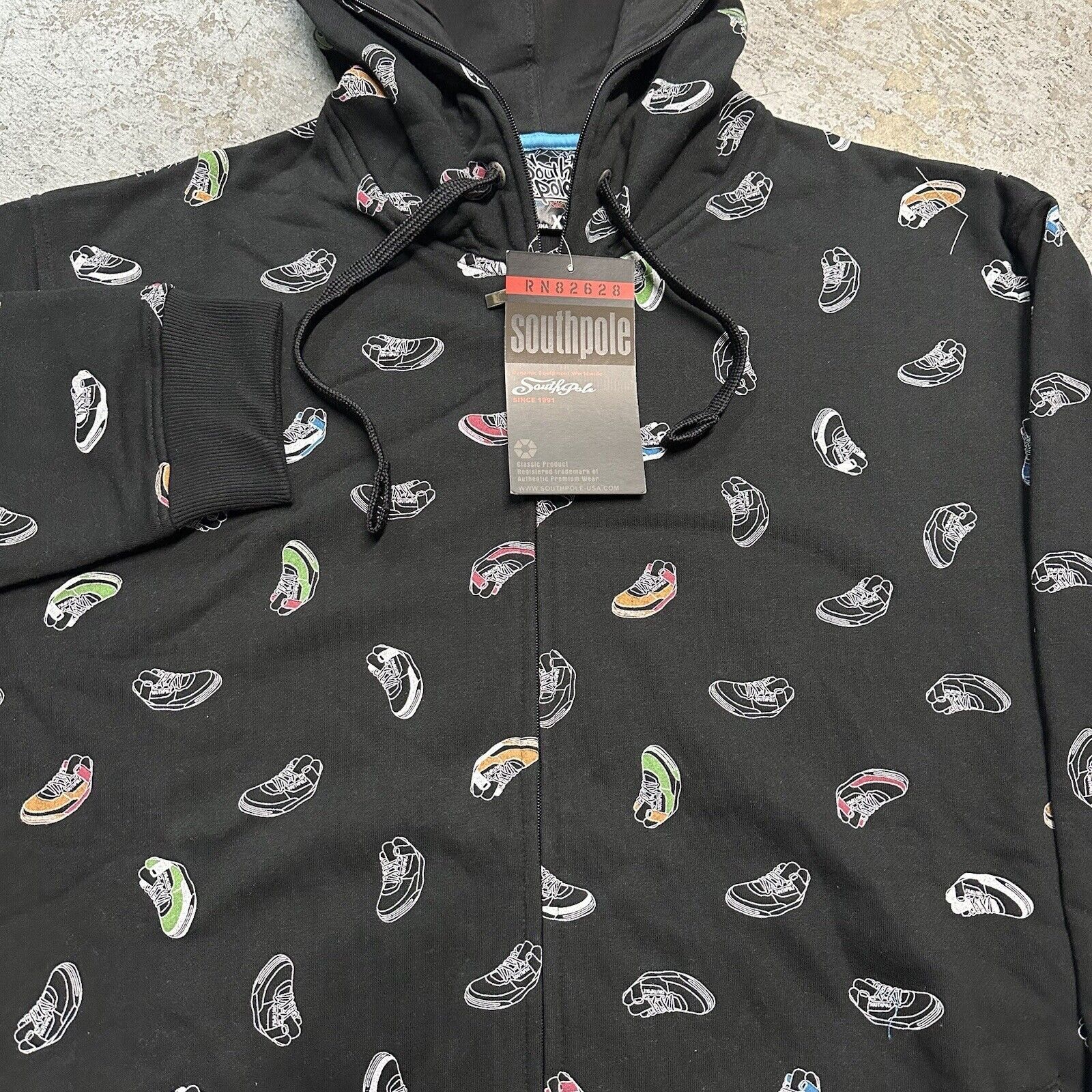 Ecko Unltd. × JNCO × Southpole NWT Vintage Y2K Southpole Black Shoes Zip Up Hoodie Size US XXL / EU 58 / 5 - 4 Thumbnail