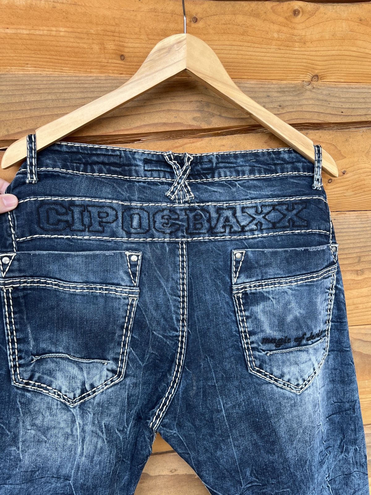If Six Was Nine AVANT GARDE Y2K DENIM PANTS CIPO & BAXX SLIM FIT DOUBLE KNEE Size US 32 / EU 48 - 10 Thumbnail