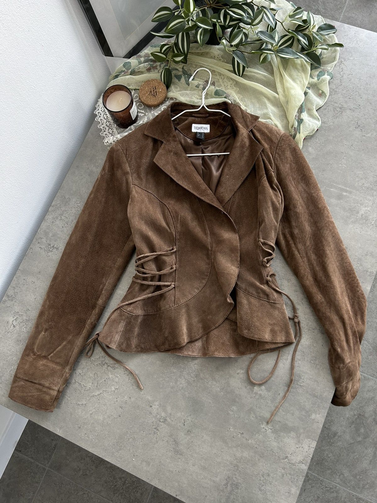 Japanese Brand × Vintage Suede Beautiful Rare Vintage Leather Jacket Brown Y2K Size S / US 4 / IT 40 - 7 Thumbnail