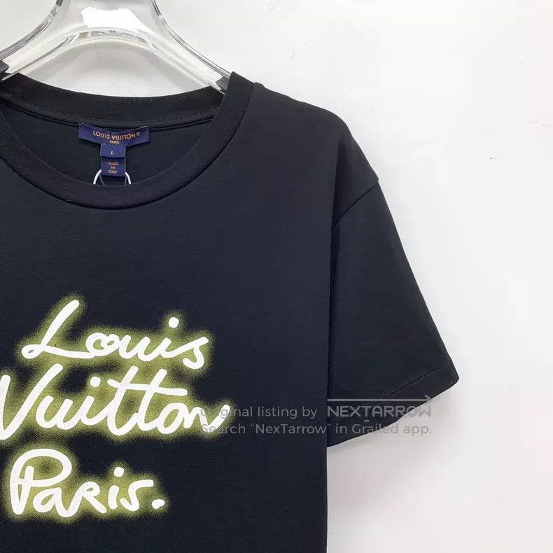 Louis Vuitton Louis Vuitton 25 black logo monogrammed cotton crewneck sh Size US L / EU 52-54 / 3 - 3 Thumbnail