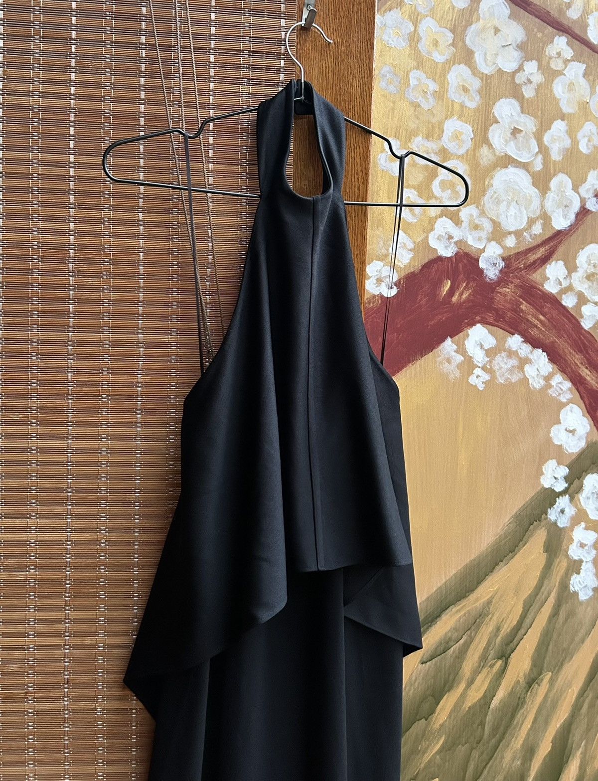 Handmade Oude Waag Halter Maxi Dress Black Layered Draped Backless Size XS / US 0-2 / IT 36-38 - 3 Thumbnail